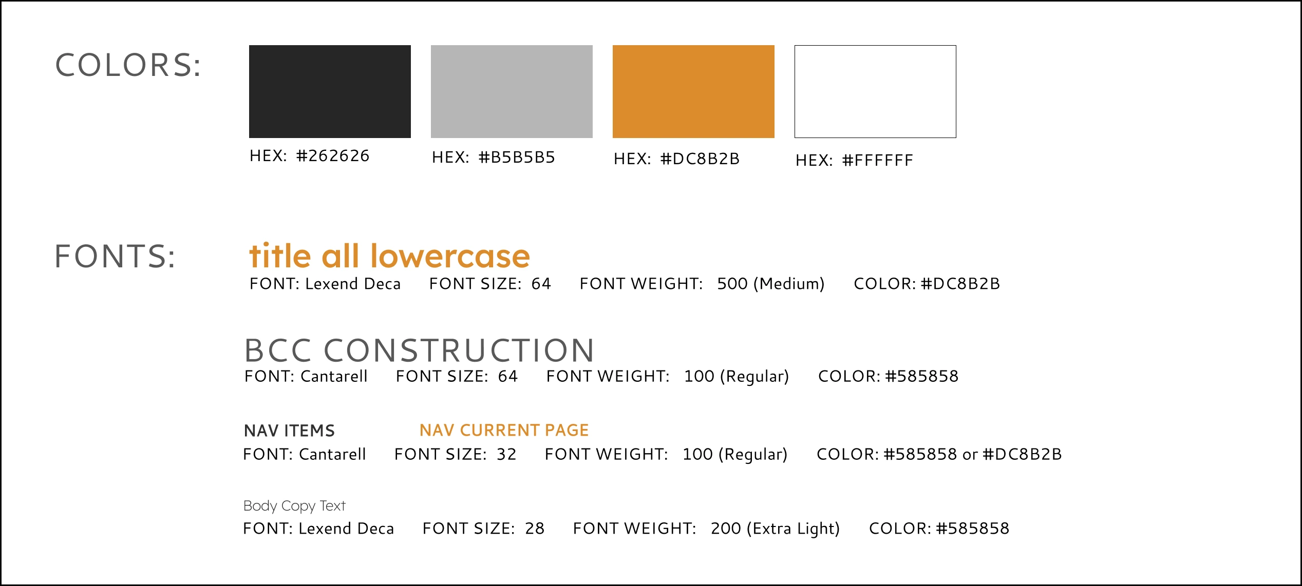 Style guide outline